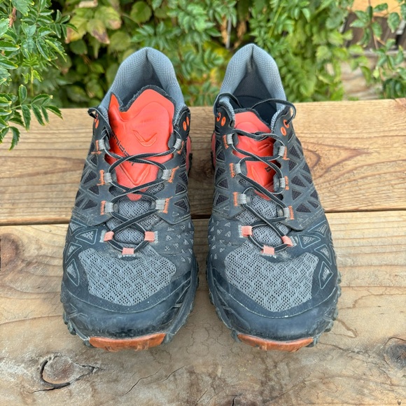 LA SPORTIVA men bushido ii trail running shoe red orange gray black sz 12 hike - Picture 4 of 11